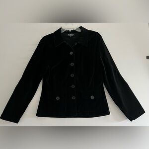 Barrage Authentic Whimsigoth Black Velvet Tailored Jacket 90s Style